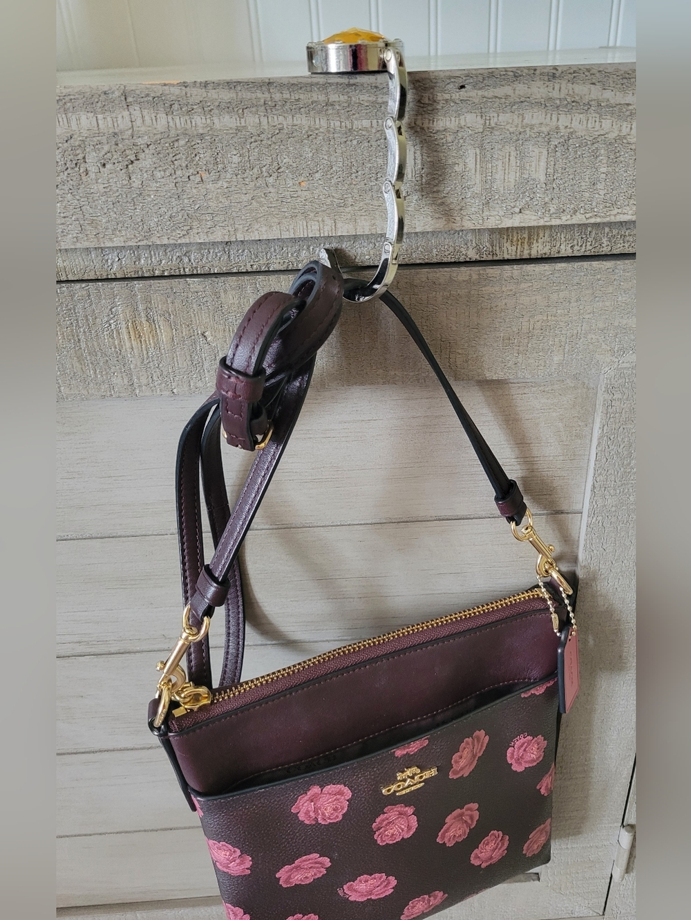 Bag Holder Gold Accent Fold-up Design